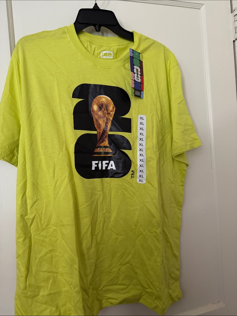 FIFA 2026 Neon Yellow Graphic Short Sleeve Tee - XL